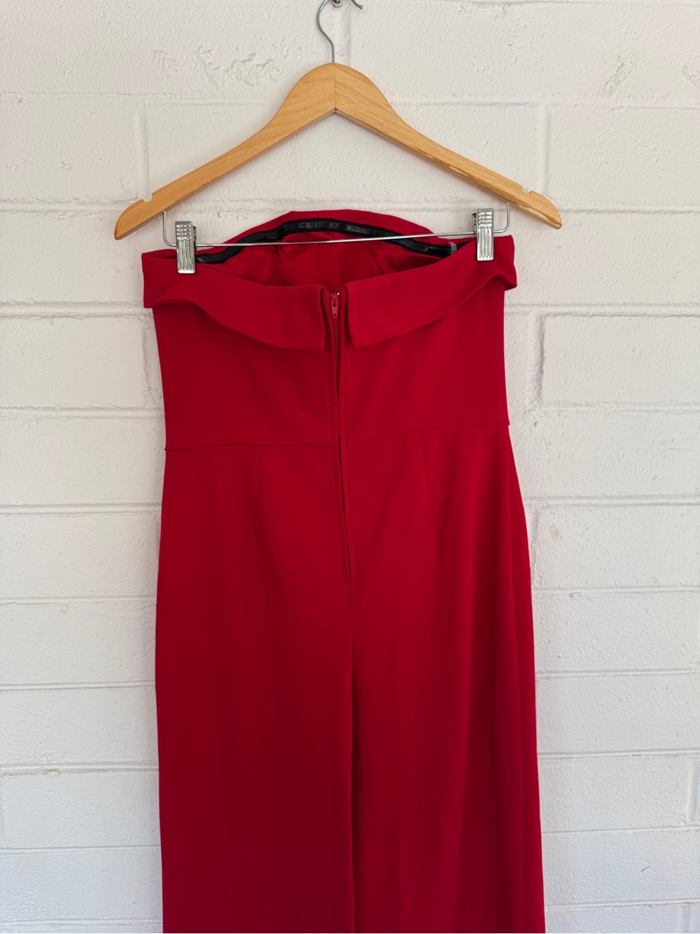Red Elegant Strapless Wedding Guest Wide Leg Jumpsuit Crystal Sky Women’s Medium - Picture 6 of 10